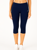 Denim Blue Women's Solid Capri pant