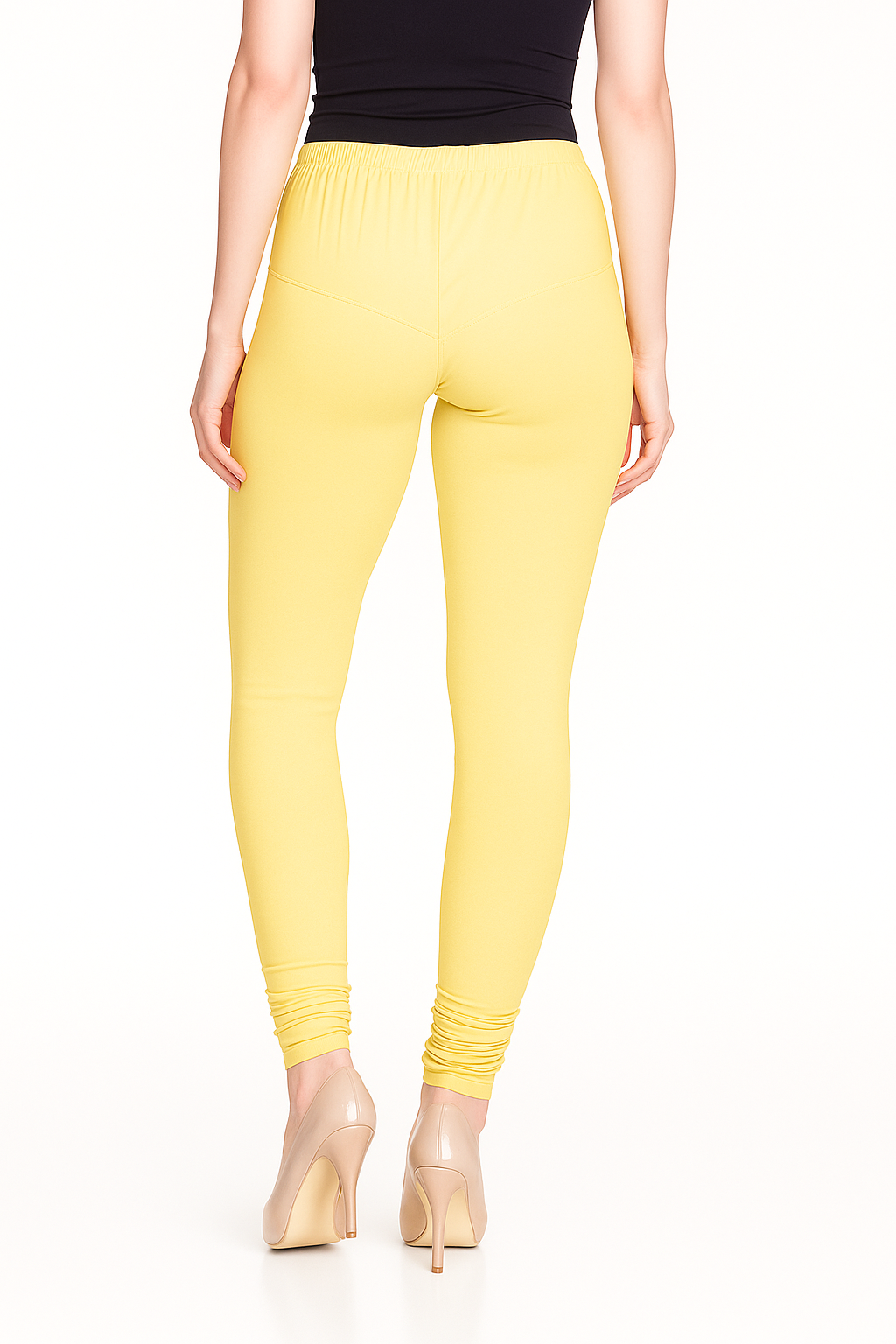 Unmellow Yellow Women's Solid Churidar Stretchable Cotton Blend Legging