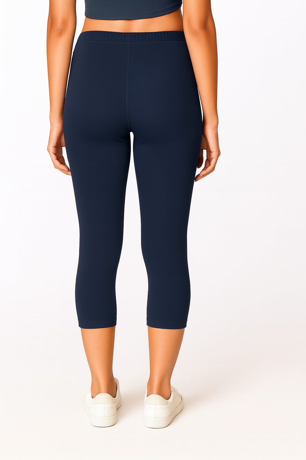 Navy Women’s Solid Casual Capri