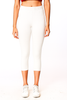 White Women’s Solid Casual Capri