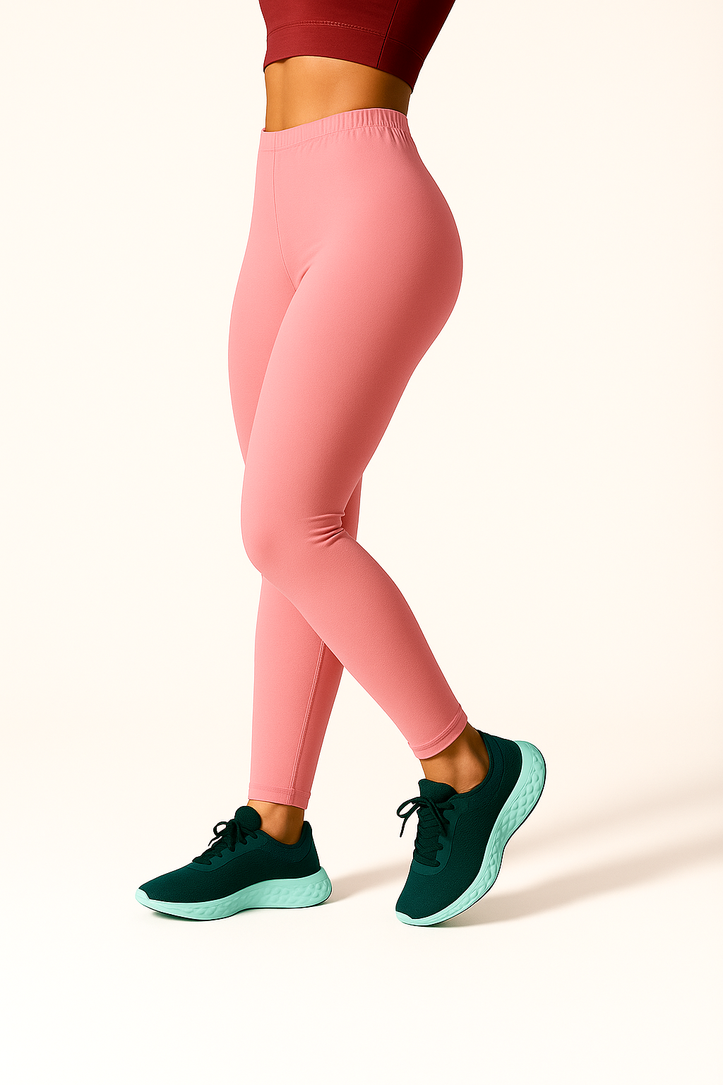 Light Cherry Women's Ankle Length Stretchable Cotton Lycra Leggings