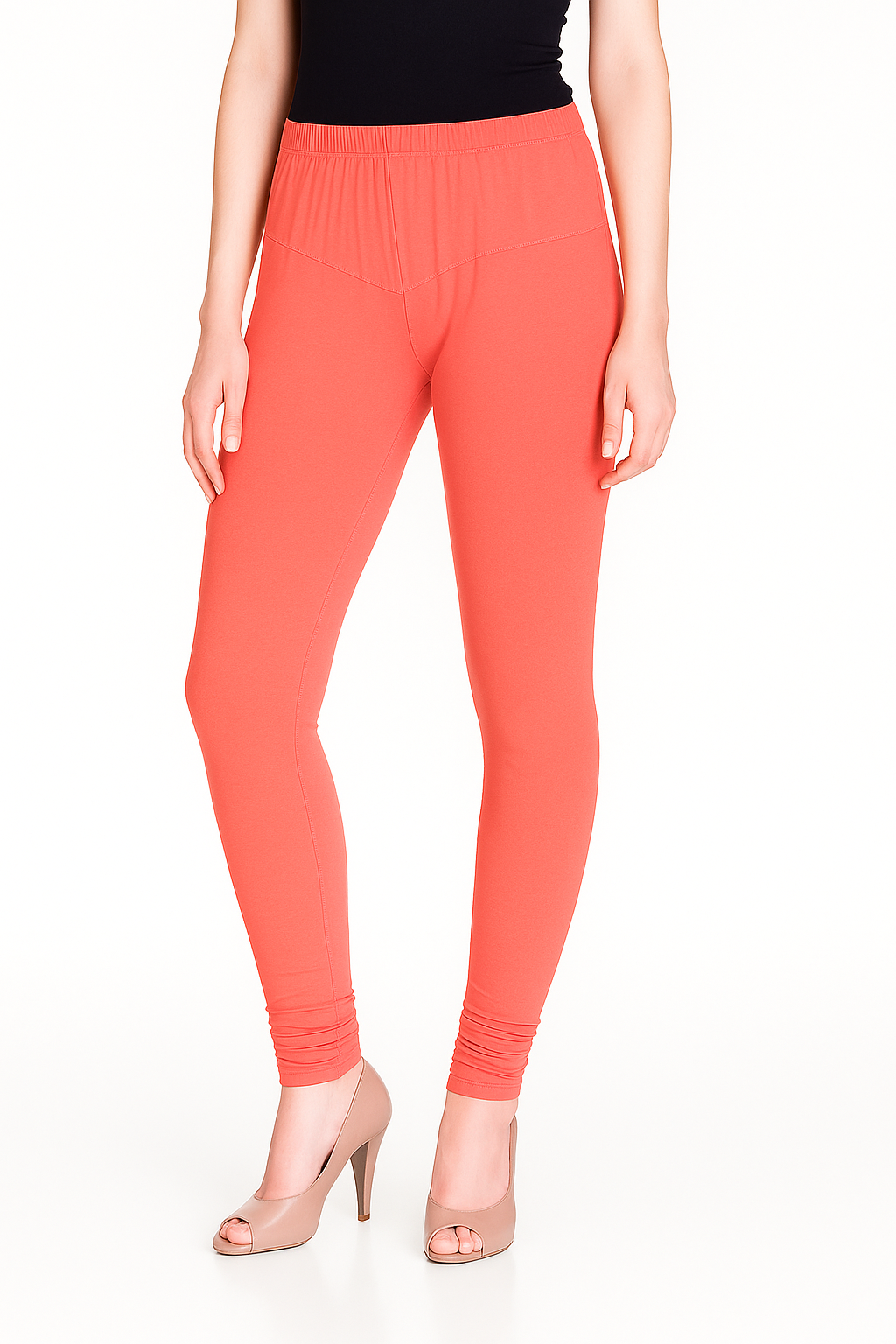 Coral Women's Solid Churidar Stretchable Cotton Blend Legging