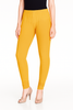 Gold Women's Solid Churidar Stretchable Cotton Blend Legging