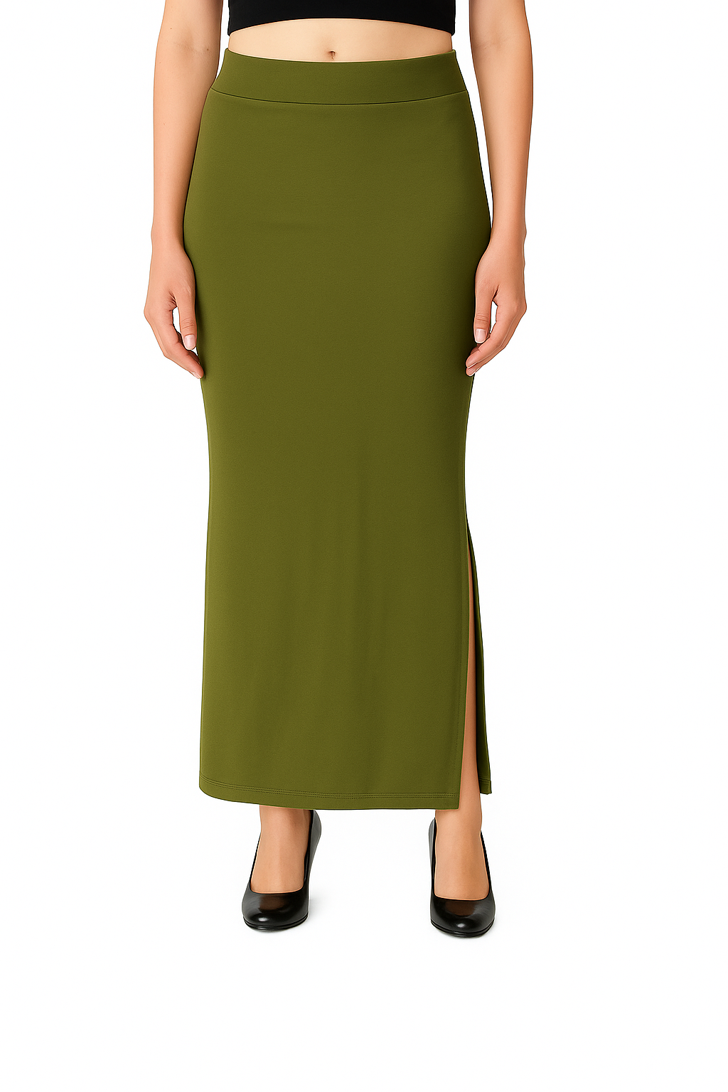 Olive Green Women's Solid Shapewear