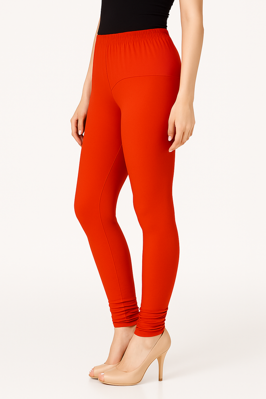 Mandarin Women's Solid Churidar Stretchable Cotton Blend Legging