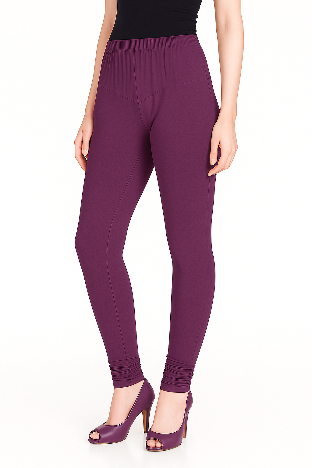 Dewberry Women's Solid Churidar Stretchable Cotton Blend Legging