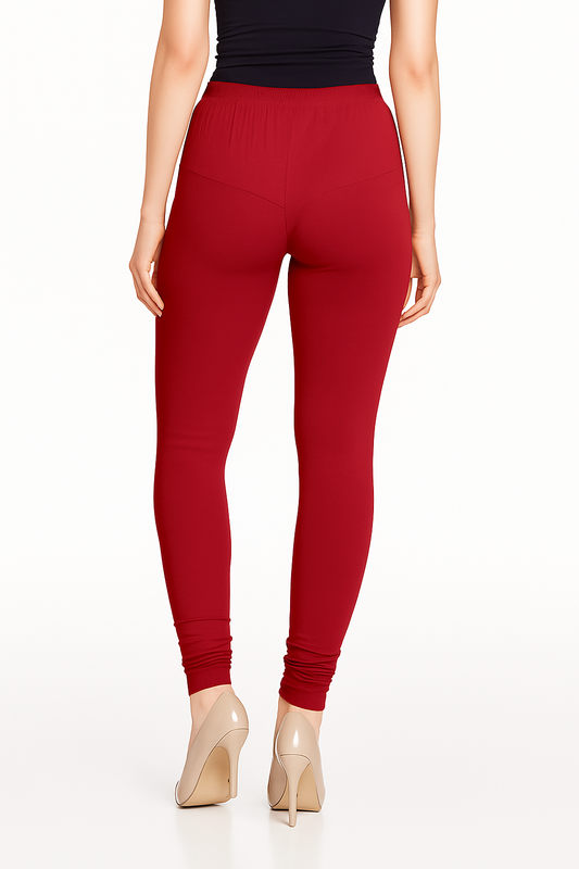 Crimson Women's Solid Churidar Stretchable Cotton Blend Legging