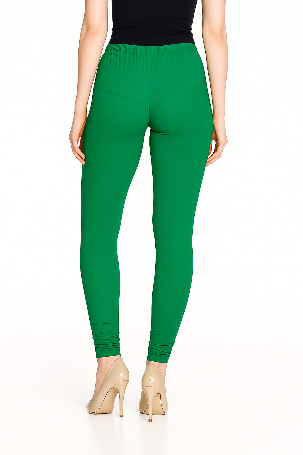 Spectra Green Women's Solid Churidar Stretchable Cotton Blend Legging