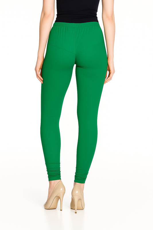 Spectra Green Women's Solid Churidar Stretchable Cotton Blend Legging