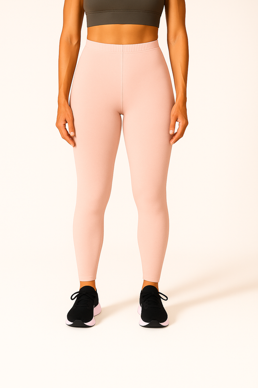 Rose Pink Women's Ankle Length Stretchable Cotton Lycra Leggings
