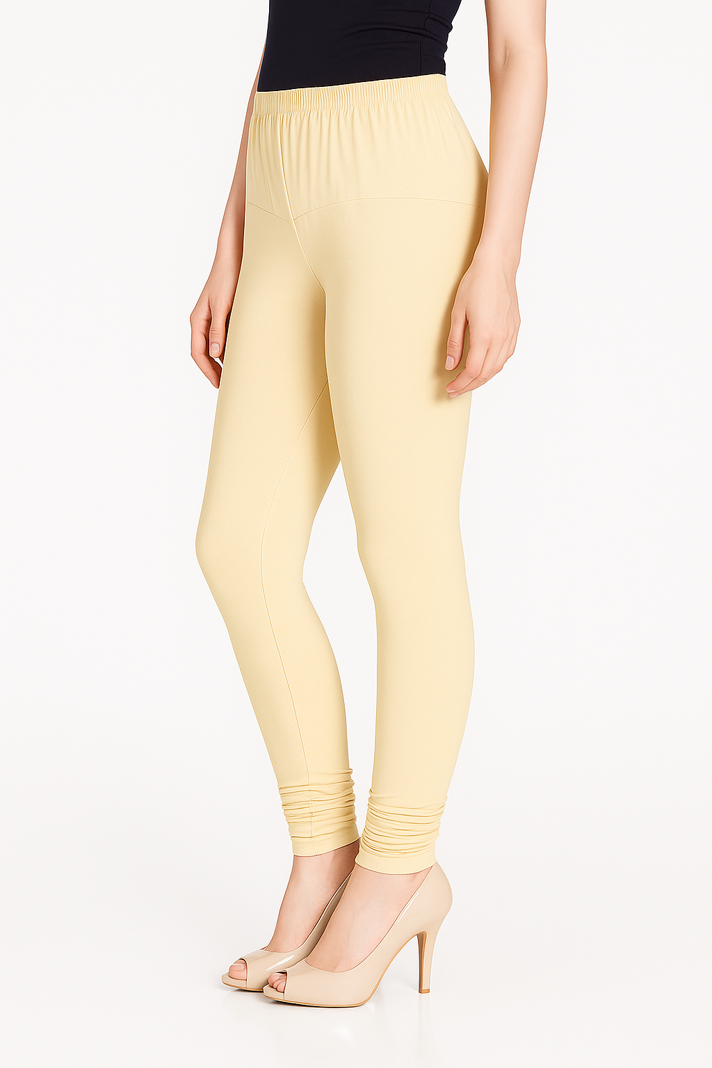 Butter Women's Solid Churidar Stretchable Cotton Blend Legging