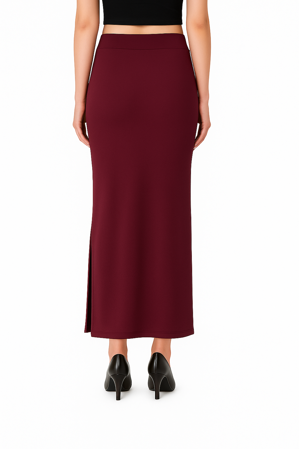Wine Women's Solid Shapewear