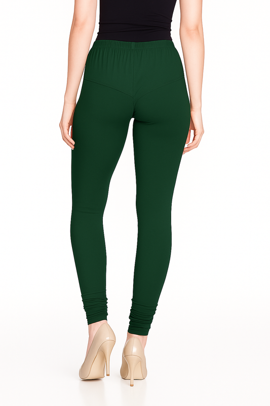Rama Green Women's Solid Churidar Stretchable Cotton Blend Legging