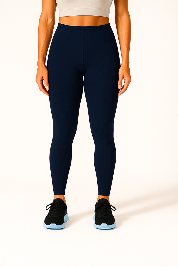 Navy Women's Ankle Length Stretchable Cotton Lycra Leggings