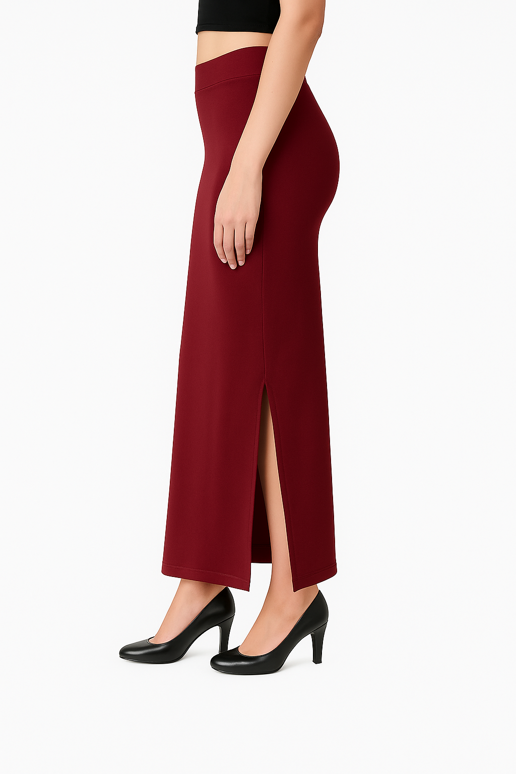 Maroon Women's Solid Shapewear