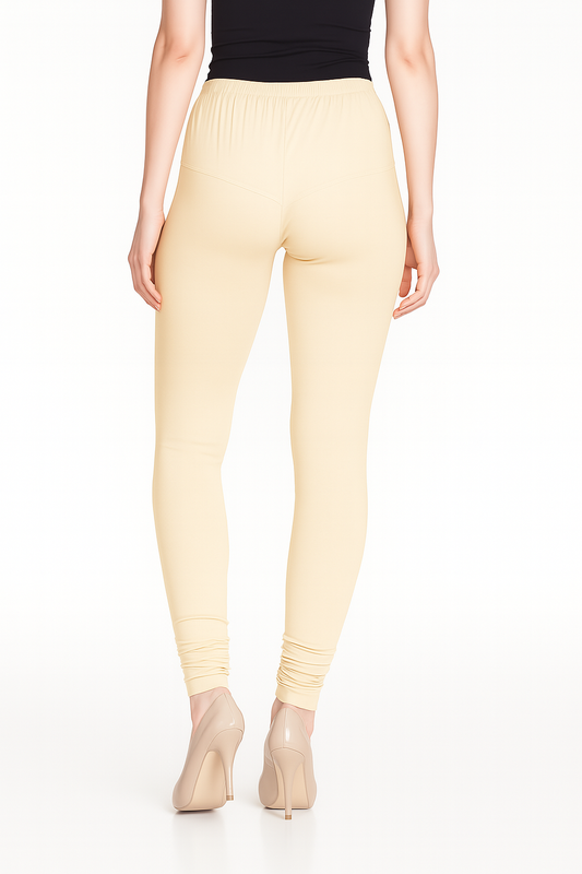 Corn Silk Women's Solid Churidar Stretchable Cotton Blend Legging
