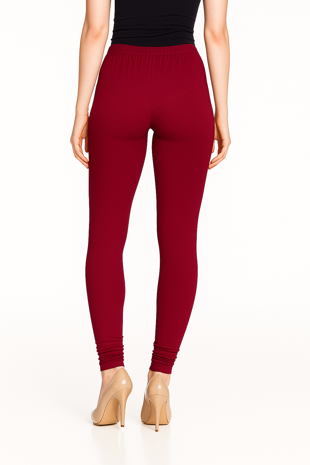 Bubblegum Pink Women's Solid Churidar Stretchable Cotton Blend Legging