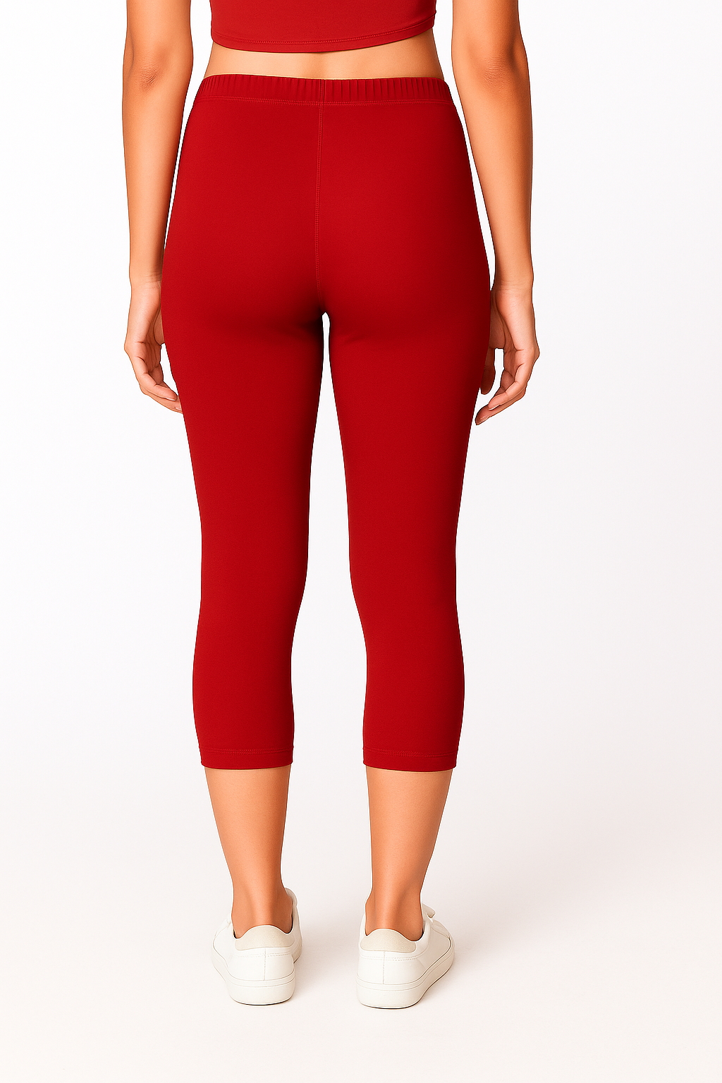 Red Women’s Solid Casual Capri