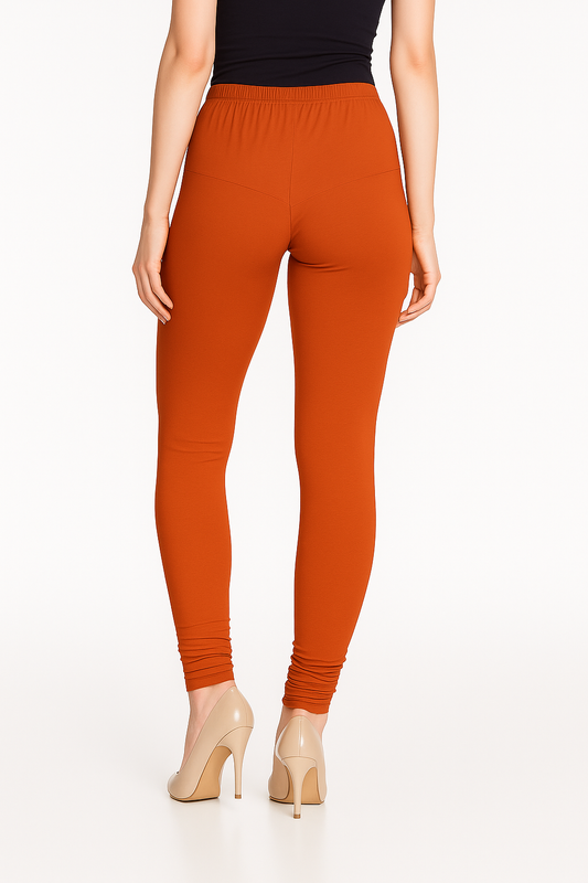 Apricot Women's Solid Churidar Stretchable Cotton Blend Legging