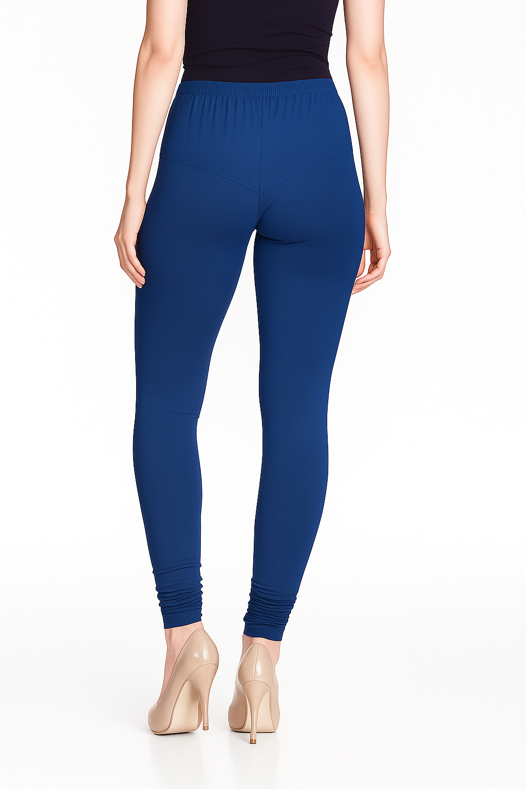 Olympian Blue Women's Solid Churidar Stretchable Cotton Blend Legging