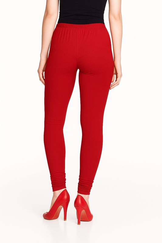 Sparking Cherry Women's Solid Churidar Stretchable Cotton Blend Legging