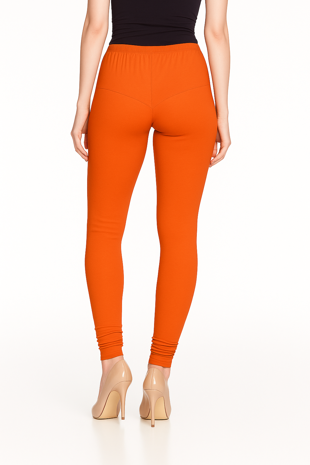 Fresh Salmon Women's Solid Churidar Stretchable Cotton Blend Legging