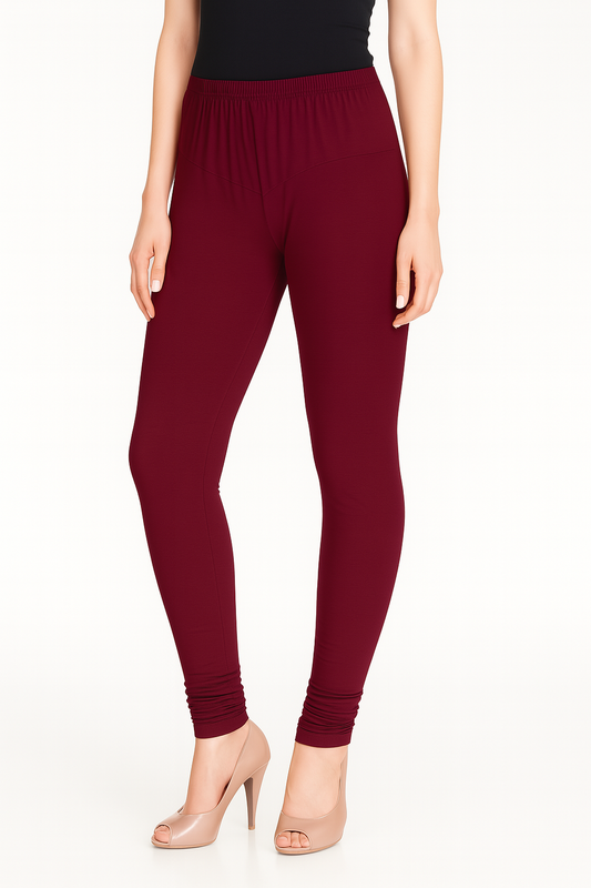 V Cherry Women's Solid Churidar Stretchable Cotton Blend Legging