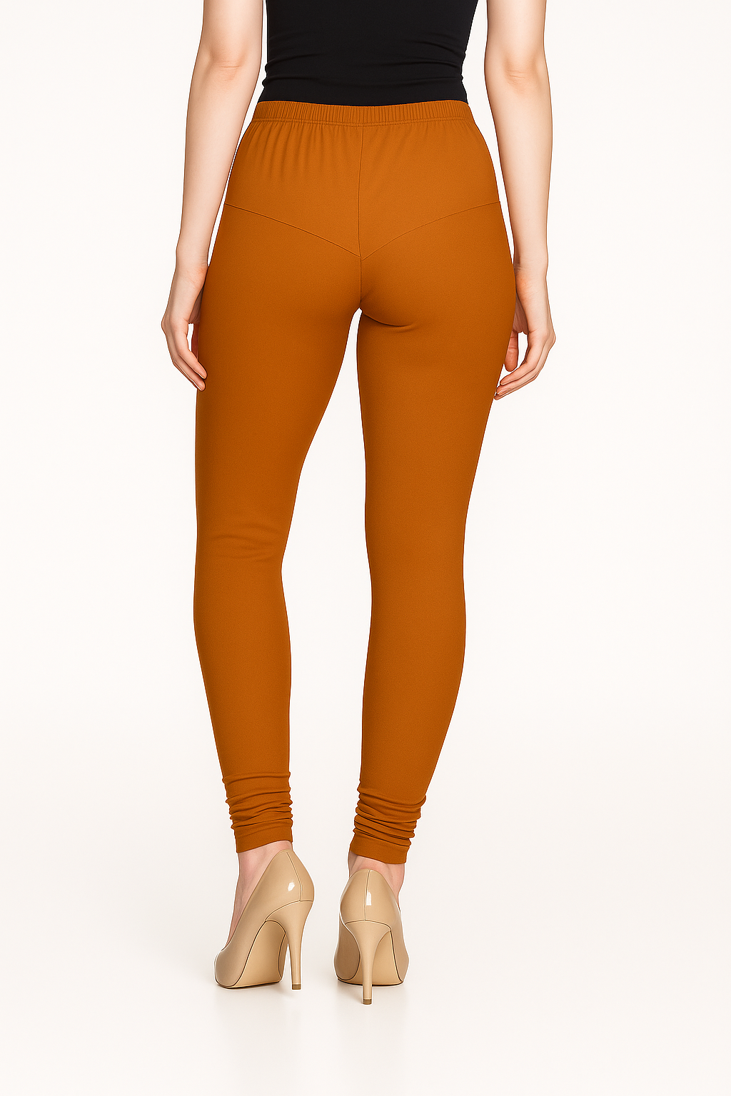 O Blue Women's Solid Churidar Stretchable Cotton Blend Legging