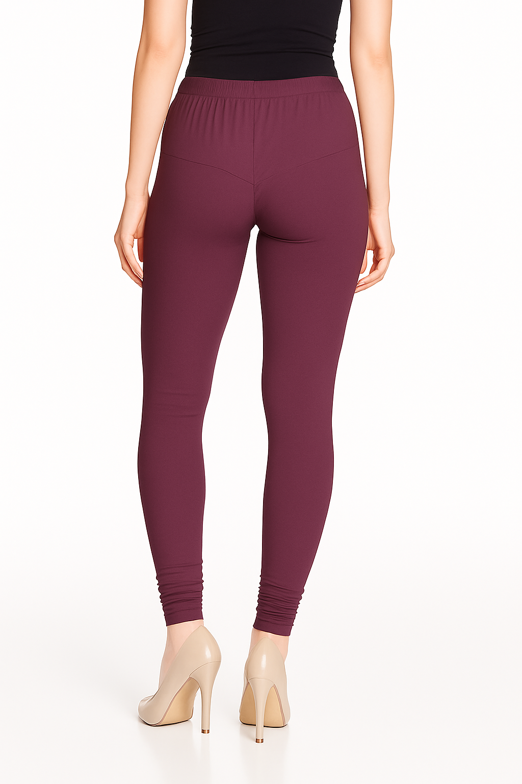 Vivid Viola Women's Solid Churidar Stretchable Cotton Blend Legging