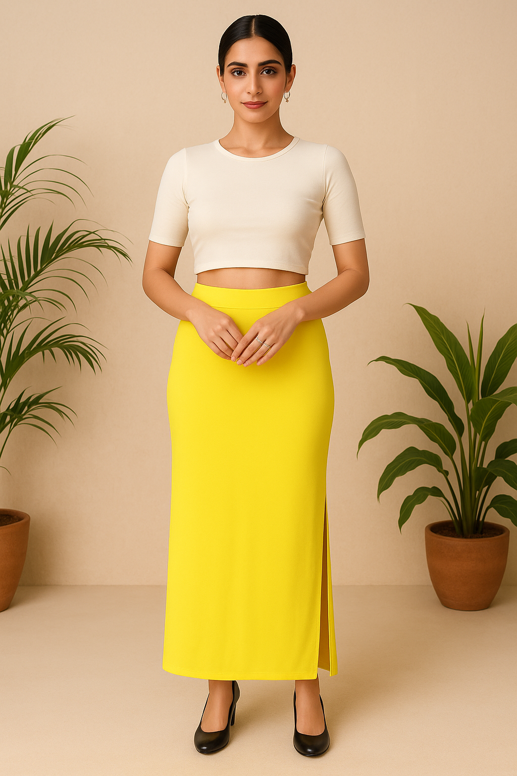 Sunshine Yellow Women's Solid Shapewear