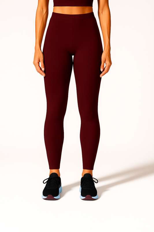 Light Maroon Women's Ankle Length Stretchable Cotton Lycra Leggings