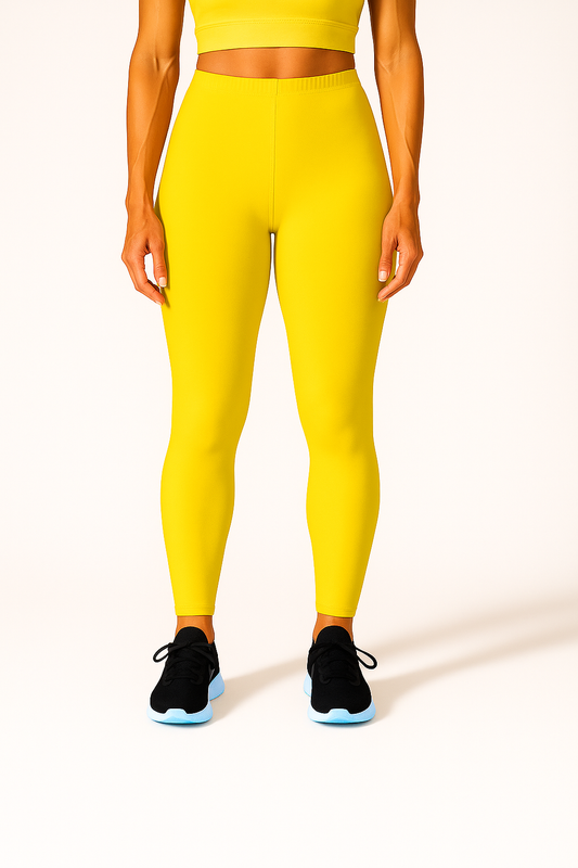 Sunshine Yellow Women's Ankle Length Stretchable Cotton Lycra Leggings