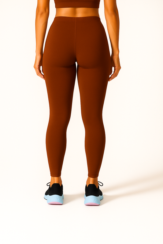 Leather Brown Women's Ankle Length Stretchable Cotton Lycra Leggings