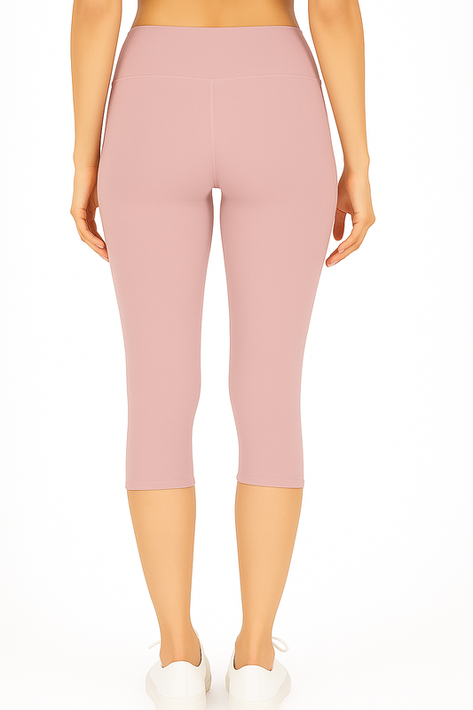 Rose Pink Women's Solid Capri pant