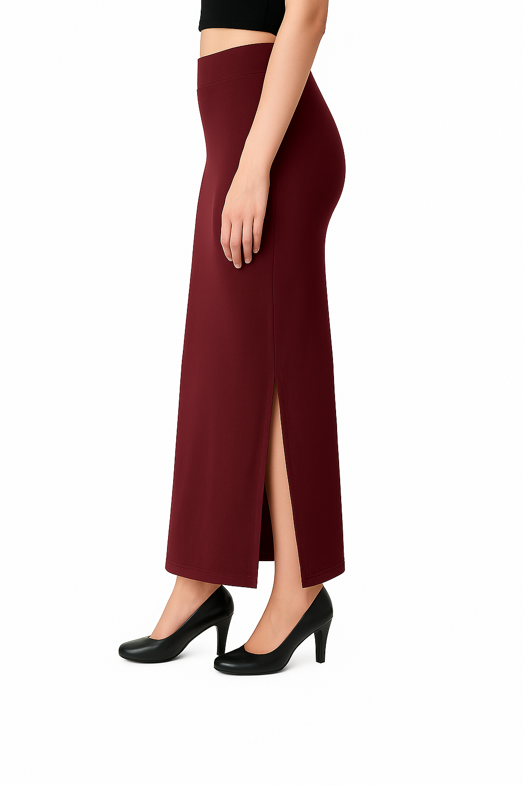 Wine Women's Solid Shapewear