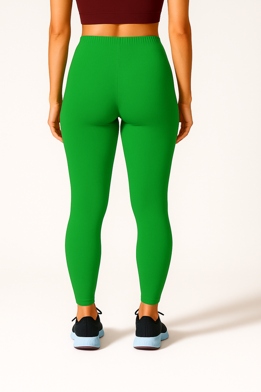Lime Green Women's Ankle Length Stretchable Cotton Lycra Leggings