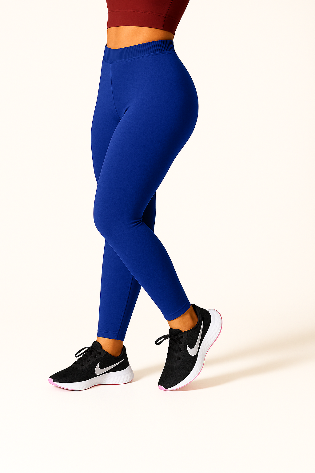 Cobalt Blue Women's Ankle Length Stretchable Cotton Lycra Leggings