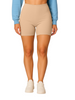 Beige Women's Solid Cycling Shorts