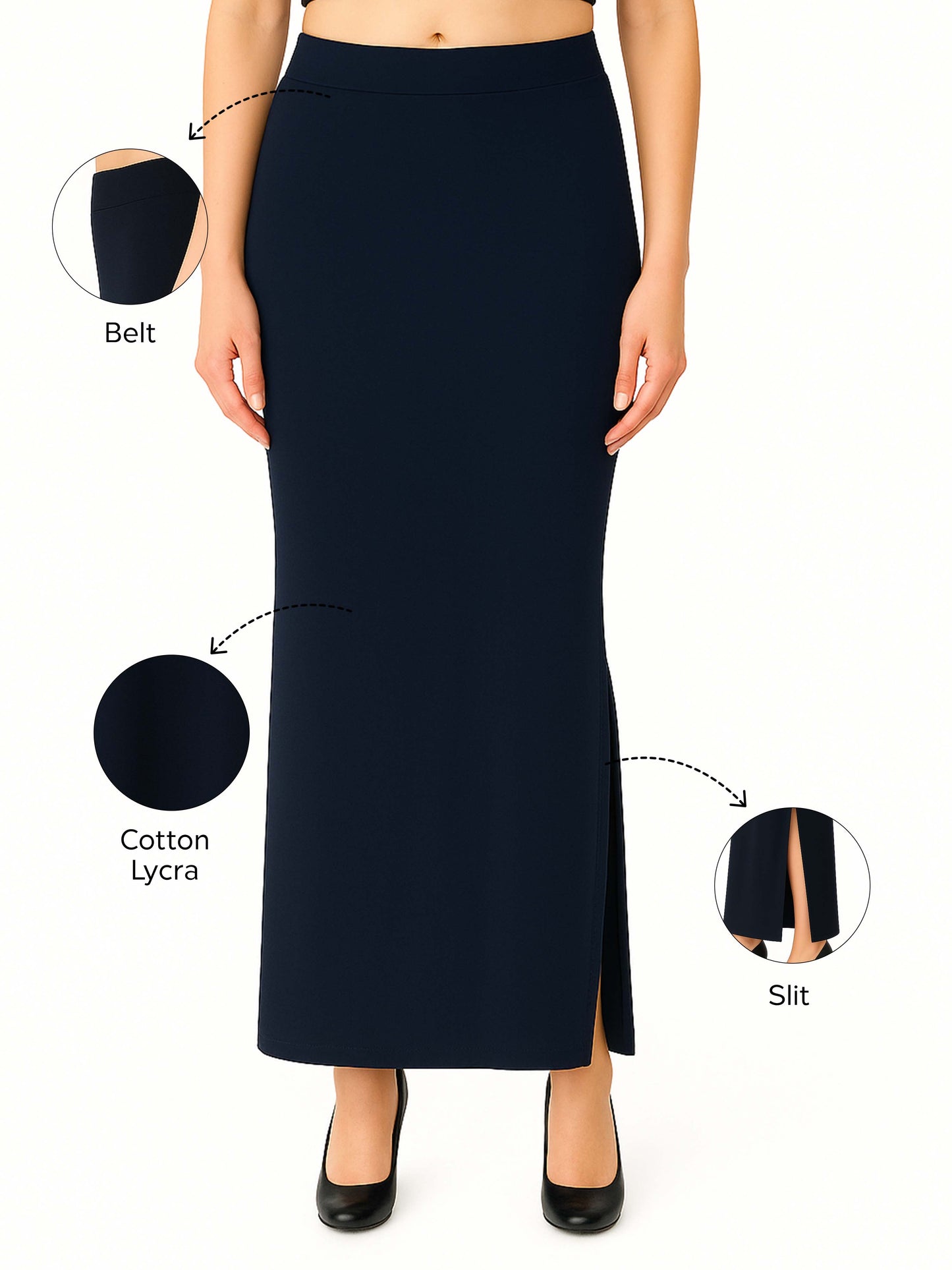 Denim Blue Women's Solid Shapewear