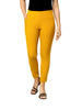 Mustard Women's Cotton Lycra Solid Straight Pant