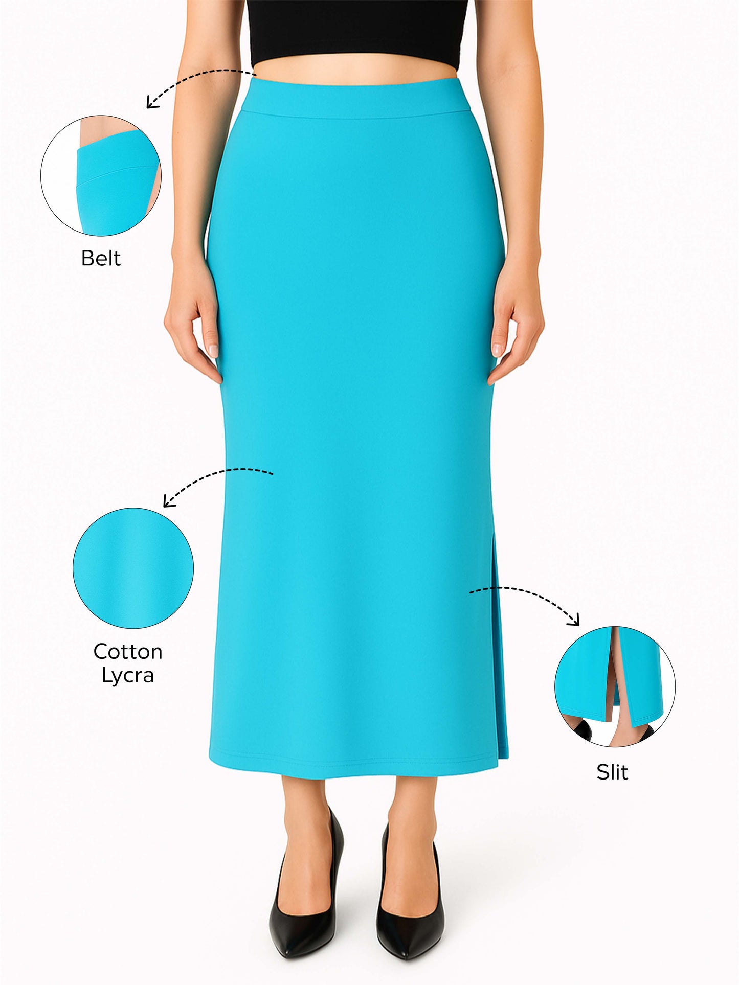 Light Blue Women's Solid Shapewear