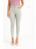 Beige Women's Solid Pants in Overdyed Denim