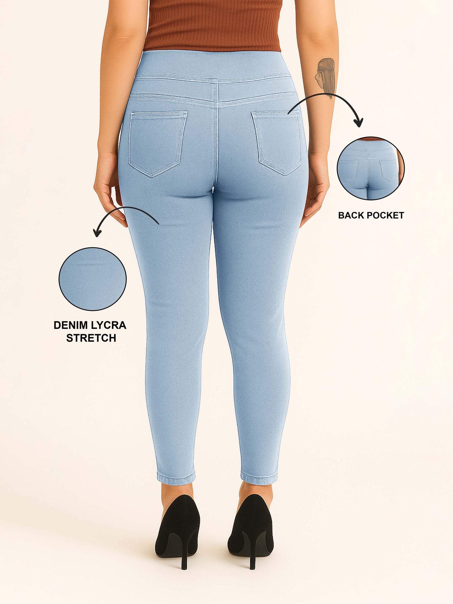 Ice Women High-Rise Broad Belt Jeggings