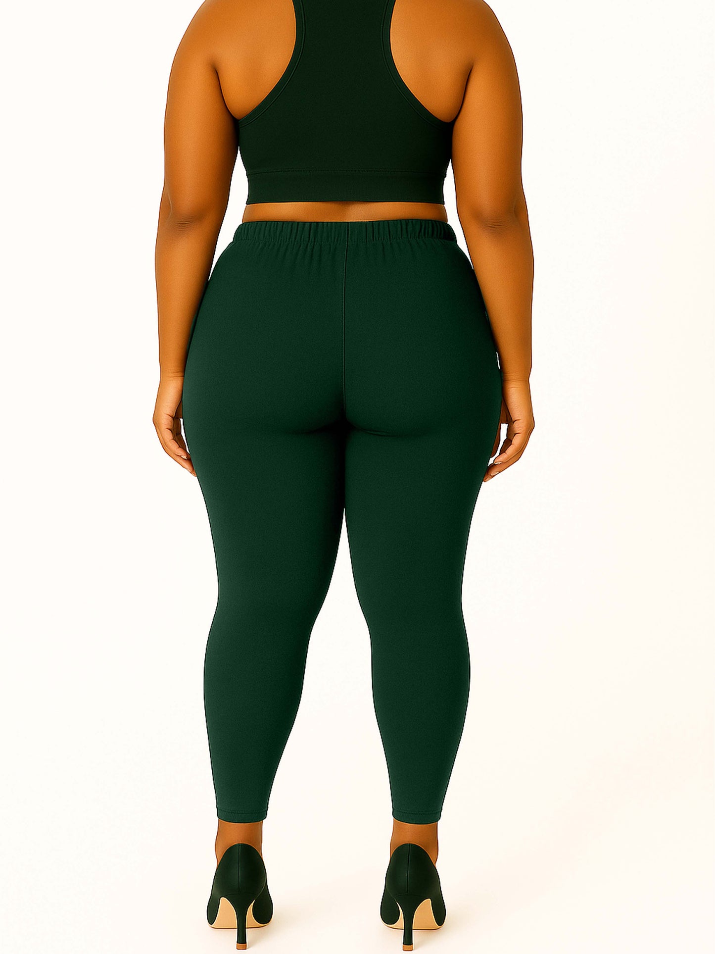 Bottle Green Women's Ankle Length Plus Size Stretchable Cotton Lycra Leggings
