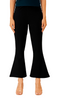 Black Women's Solid Bell Bottom Pants