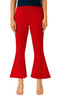 Red Women's Solid Bell Bottom Pants