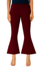Maroon Women's Solid Bell Bottom Pants