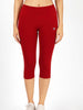 Red Women's Solid Capri pant