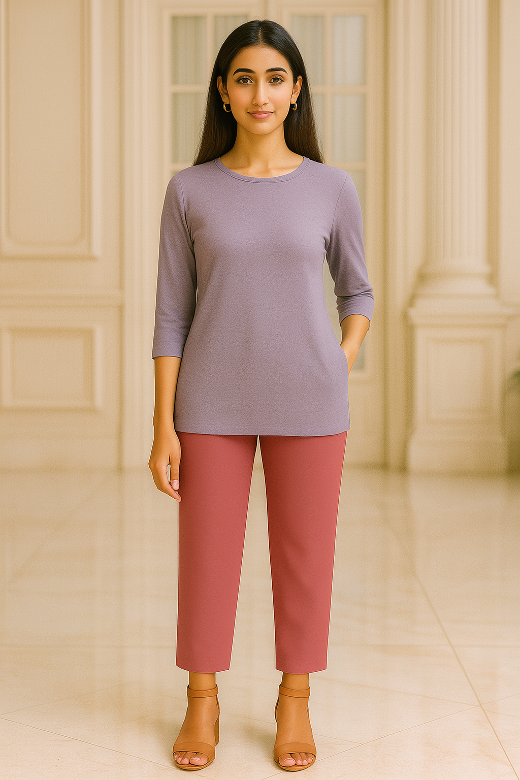 Onion Women's Solid Cotton Lycra Kurti Pant