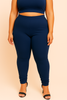 Olympian Blue Women's Plus Size Solid Churidar Legging
